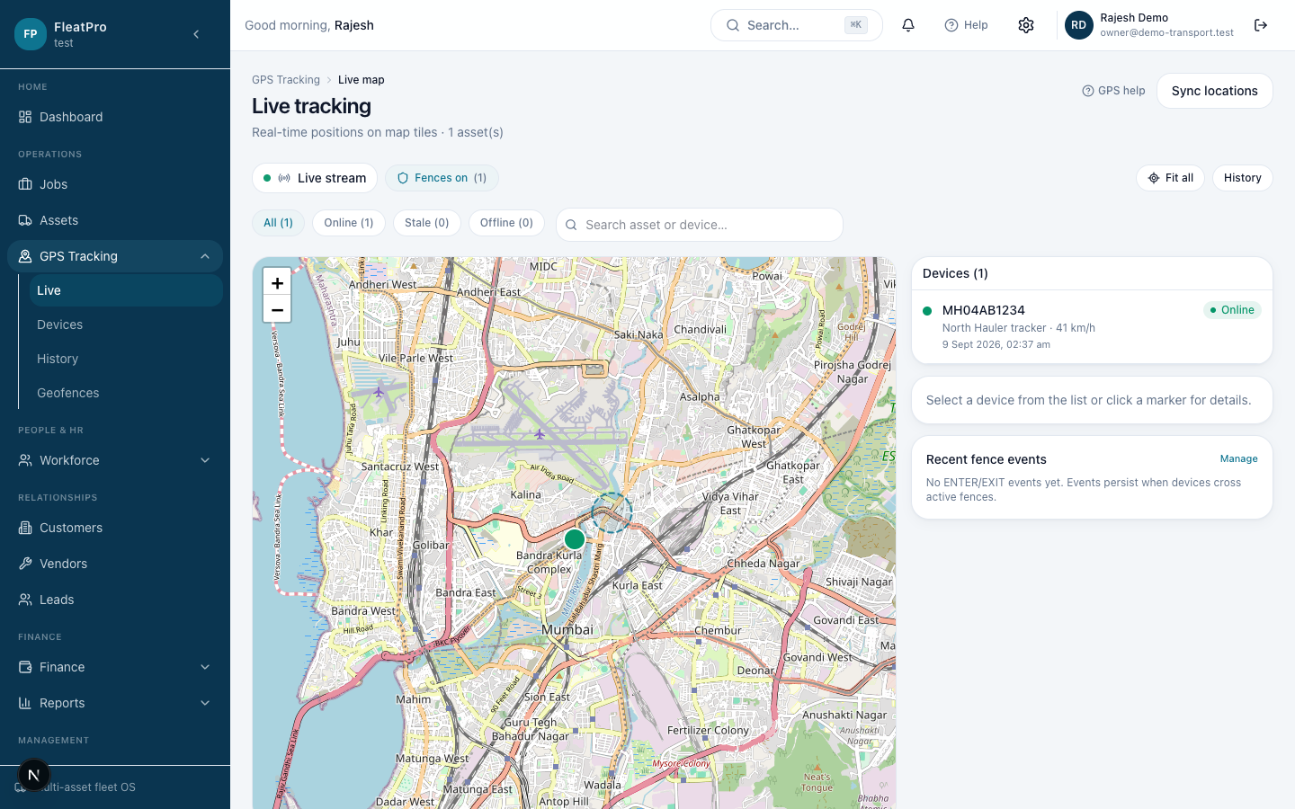 TransitMesh — GPS Tracking