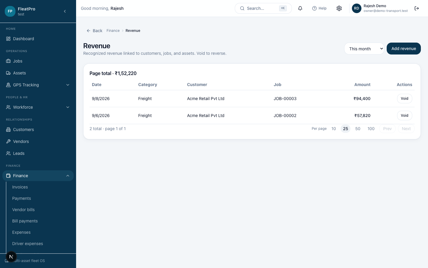 TransitMesh — Revenue